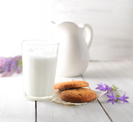 glass of milk and cookies