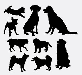 Dog pet animal silhouette 07. Good use for symbol, logo, web icon, mascot, sign, sticker design, or any design you wany. Easy to use.
