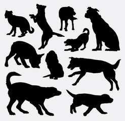 Dog pet animal silhouette 09. Good use for symbol, logo, web icon, mascot, sign, sticker design, or any design you wany. Easy to use.
