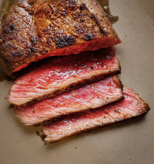 Rare steak medium
