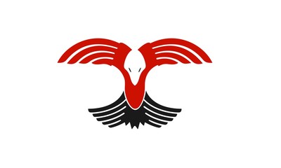 Elements of the concept logo eagles' wings to fly colorful as letters and initials in 3D logo and a logo or a color flat-panel