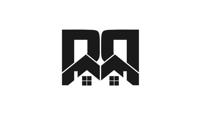 Concept logo building houses in residential real estate in the sale traded by broker