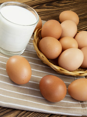 Eggs and a glass of milk