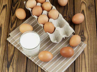 Eggs and a glass of milk