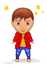 cute cartoon children boy in vector