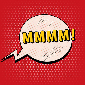 Comic Bubble in Pop Art Style with Expressions MMMM