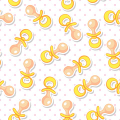 Baby Seamless Pattern with Yellow Soother