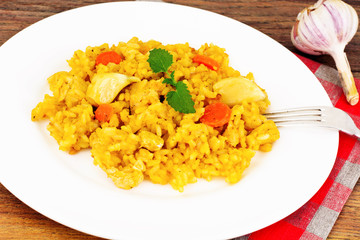 Healthy Food: Pilaf with Meat and Rice