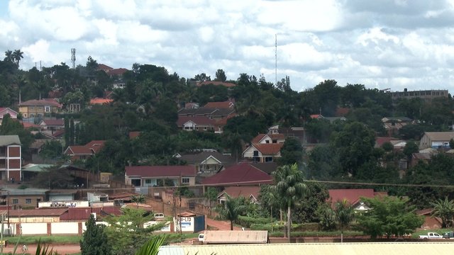 KAMPALA, UGANDA, OCTOBER 2015: Long shot of Kampala the capital of Uganda - African city
