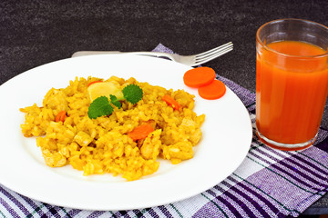 Healthy Food: Pilaf with Meat and Rice
