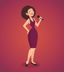 Singer Woman Illustration 