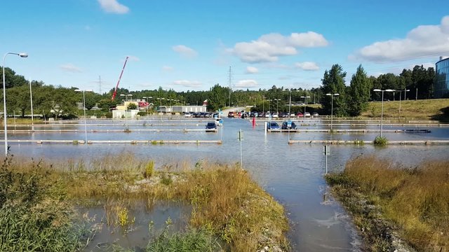 Flood in the city - Parking lot - Climate change