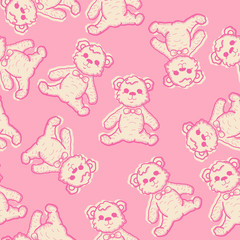 Seamless Baby Background with teddy bear