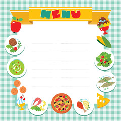 Cafe or restaurant menu. Vector design template. Some blank space for your text included.
