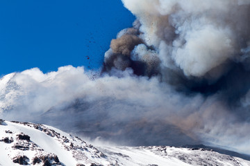 Volcano etna eruption