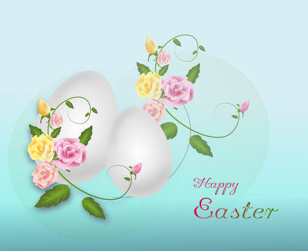 Easter background with roses