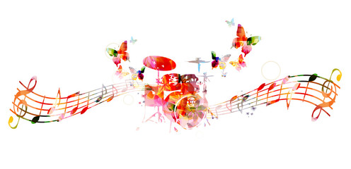 Colorful drums design. Music background