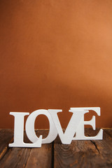 Wooden word love
