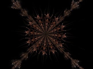 Abstract fractal patterns and shapes. Brown green