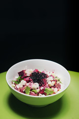 beetroot sour cream and spring onion salad