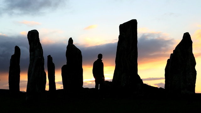 Callanish Standing Stones at sunset, Isle Lewis, Outer Hebrides, Scotland, UK