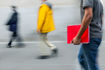 group of business people in the street