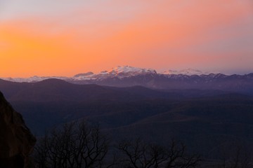 Mountain sunset autumn
