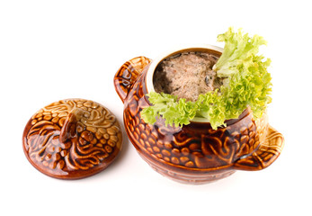 food in ceramic pot