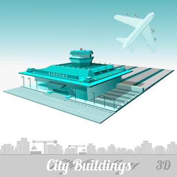 building of airport isolated