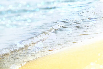 Sea water with sunbeams as background