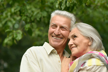 senior couple  in summer park