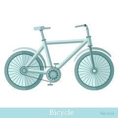 flat icon bike isolated on white