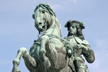 VIENNA, AUSTRIA - APRIL 22, 2010: Statue of Prince Eugene in front of Hofburg Palace, Vienna, Austria