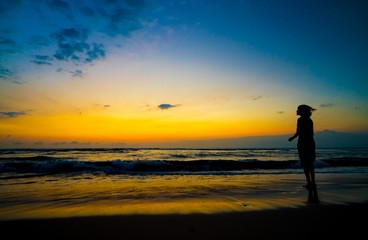 Fototapeta na wymiar Kuta beach beautiful sunset, Bali, Indonesia