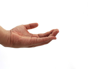 hand on the isolated background