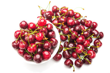 Sweet ripe cherry isolated