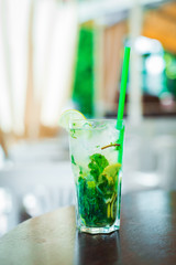 Cold mojito cocktail drink
