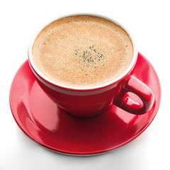 Red coffee cup isolated
