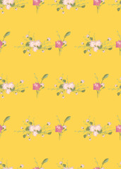 Floral carnation retro vintage background, vector illustration