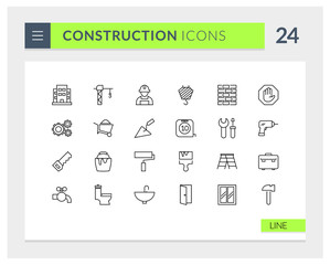 Fototapeta na wymiar Premium Construction Line Vector icon set