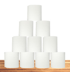 rolls of toilet paper isolated on white