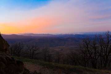 Mountain sunset autumn