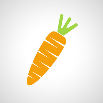 simple carrot icon, vegetable food symbol, clip art