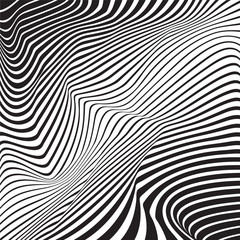 optical art background wave design black and white
