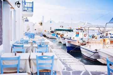 Greek fishing village in Paros, Naousa, Greece