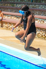 girl in a pool