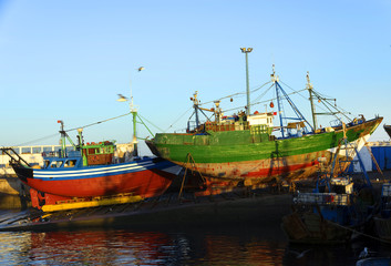 Fishing boats in Essaouira, Morocco, Africa
