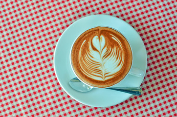 Hot chocolate in white cup