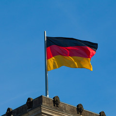 germany flag on fky background