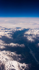 Fototapeta premium Landscape of Mountain. view from the airplane window